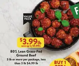 Fresh Thyme 80% Lean Grass-Fed Ground Beef offer