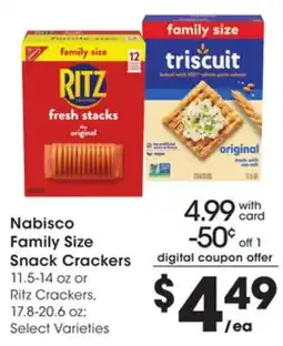 Mariano's Nabisco Family Size Snack Crackers offer