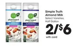 Mariano's Simple Truth Almond Milk offer