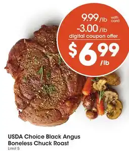 Mariano's USDA Choice Black Angus Boneless Chuck Roast offer