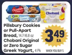 Tony’s Fresh Market Pillsbury Cookies or Pull-Apart Bread, 14.7-16.8 oz Chobani Original or Zero Sugar Greek Yogurt offer
