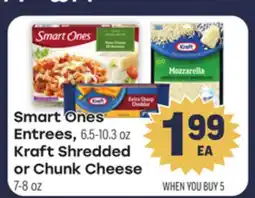 Tony’s Fresh Market Smart Ones Entrees, Kraft Shredded or Chunk Cheese offer