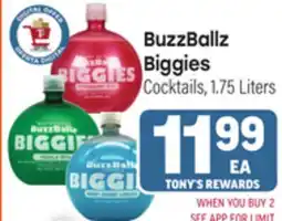 Tony’s Fresh Market BuzzBallz Biggies offer