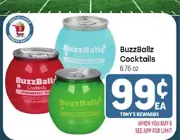 Tony’s Fresh Market BuzzBallz Cocktails offer