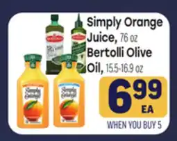 Tony’s Fresh Market Simply Orange Juice, 76 oz Bertolli Olive Oil, 15.5-16.9 oz offer
