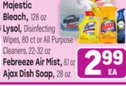 Tony’s Fresh Market Majestic Bleach or Lysol, Febreeze Air Mist or Ajax Dish Soap offer