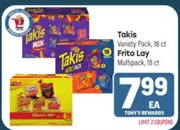 Tony’s Fresh Market Takis Variety Pack, 18 ct Frito Lay Multipack, 18 ct offer