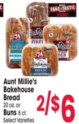 Jewel-Osco Aunt Millie's Bakehouse Bread 20 oz. or Buns 8 ct offer