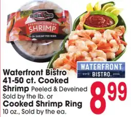 Jewel-Osco Waterfront Bistro 41-50 ct. Cooked Shrimp or Cooked Shrimp Ring, 10 oz offer