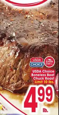 Jewel-Osco USDA Choice Boneless Beef Chuck Roast offer