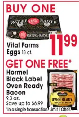 Jewel-Osco Vital Farms Eggs Hormel Black Label Oven Ready Bacon offer