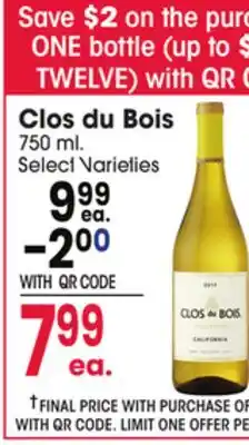 Jewel-Osco Clos du Bois offer