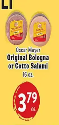 Rio Valley Market Oscar Mayer Original Bologna or Cotto Salami offer