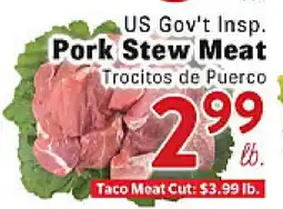 Rio Valley Market US Gov't Insp. Pork Stew Meat offer