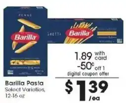 Kroger Barilla Pasta Select Varieties offer
