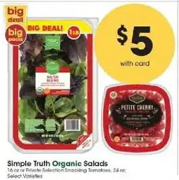 Kroger Simple Truth Organic Salads offer