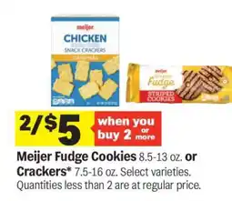 Meijer Meijer Fudge Cookies or Crackers offer