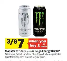 Meijer Monster or Reign Energy Drinks offer