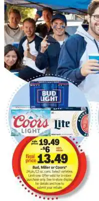 Meijer Bud, Miller or Coors offer