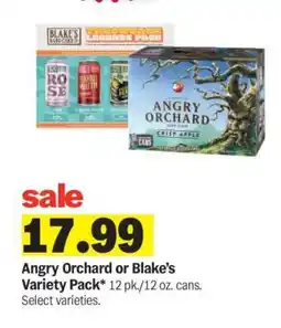 Meijer Angry Orchard or Blake's Variety Pack offer