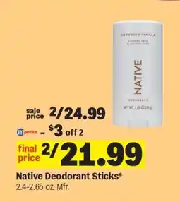 Meijer Native Deodorant Sticks offer