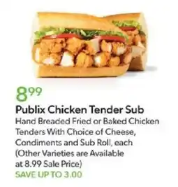 Publix Publix Chicken Tender Sub offer