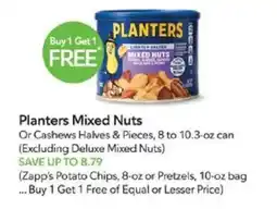 Publix Planters Mixed Nuts offer