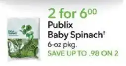 Publix Publix baby spinach offer