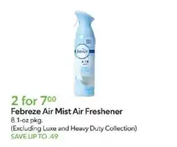 Publix Febreze Air Mist Air Freshener offer
