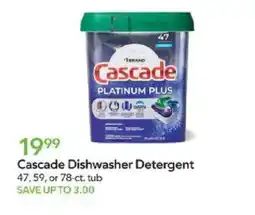 Publix Cascade Dishwasher Detergent offer