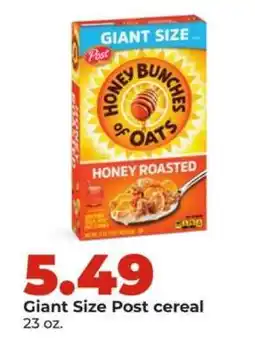 Hy-Vee Giant Size Post cereal offer