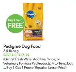 Publix Pedigree Dog Food offer