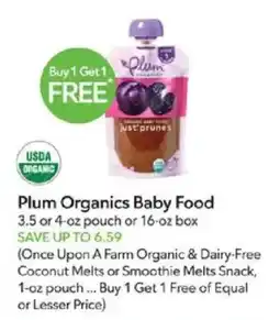 Publix Plum Organics Baby Food offer