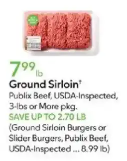 Publix Publix Beef Ground Sirloin offer