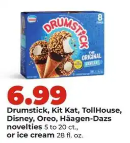 Hy-Vee Drumstick, Kit Kat, TollHouse, Disney, Oreo, Häagen-Dazs novelties or ice cream offer