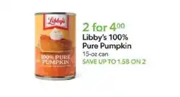 Publix Libby's 100% Pure Pumpkin offer