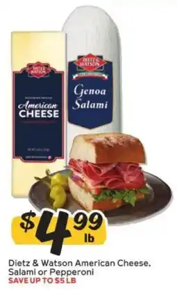 Winn Dixie Dietz & Watson American Cheese, Salami or Pepperoni offer