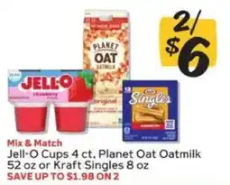 Winn Dixie Jell-O Cups, Planet Oat Oatmilk or Kraft Singles offer
