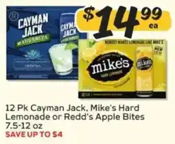 Winn Dixie 12 Pk Cayman Jack, Mike's Hard Lemonade or Redd's Apple Bites offer