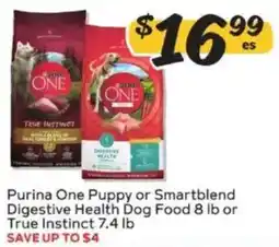 Winn Dixie Purina One Puppy or Smartblend Digestive Health Dog Food offer