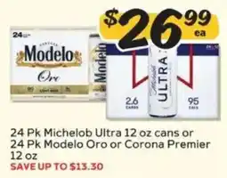 Winn Dixie Michelob Ultra or Modelo Oro or Corona Premier offer