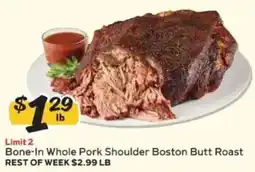 Winn Dixie Bone-In Whole Pork Shoulder Boston Butt Roast offer