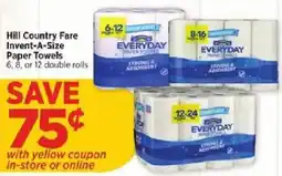 H-E-B Hill Country Fare Invent-A-Size Paper Towels offer
