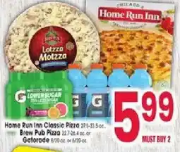 Jewel-Osco Home Run Inn Classic Pizza or Brow Pub Pizza or Gatorade offer