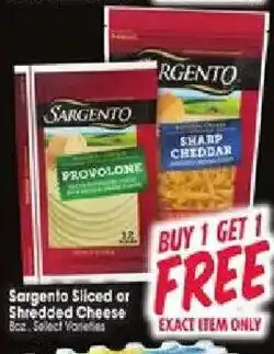 Jewel-Osco Sargento Sliced or Shredded Cheese offer