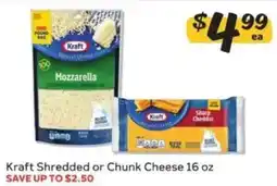 Winn Dixie Kraft shredded or chunk cheese offer