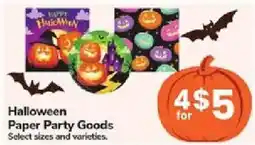 Jewel-Osco Halloween Paper Party Goods offer