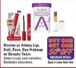 Jewel-Osco Revlon or Almay Lip, Nail, Face, Eye Makeup or Beauty Tools offer