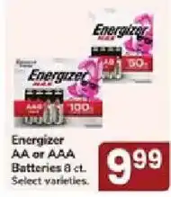 Jewel-Osco Energizer AA or AAA Batteries offer