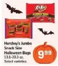 Jewel-Osco Hershey's Jumbo Snack Size Halloween Bags offer
